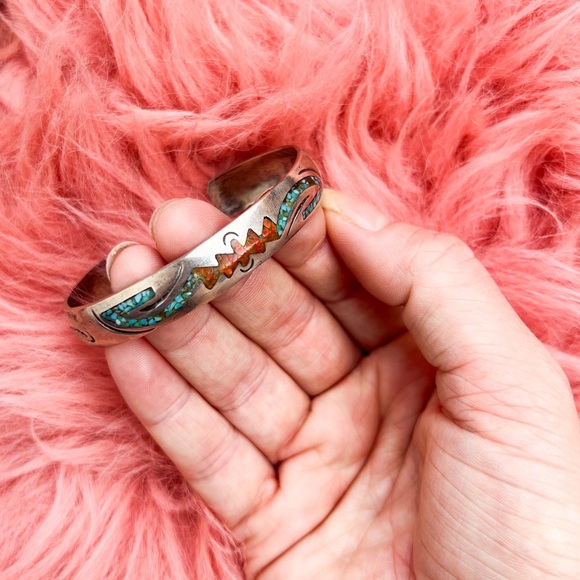 HMIJ • Sterling Inlayed Cuff Bracelet - Picture 3 of 6